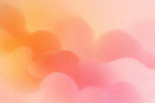 Abstract soft blurred blobs of warm sunset colors, orange to pink, subtle noise, calm gradient wallpaper