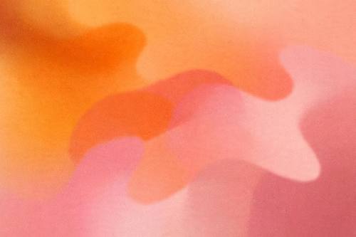 Abstract soft blurred blobs of warm sunset colors, orange to pink, subtle noise, calm gradient wallpaper