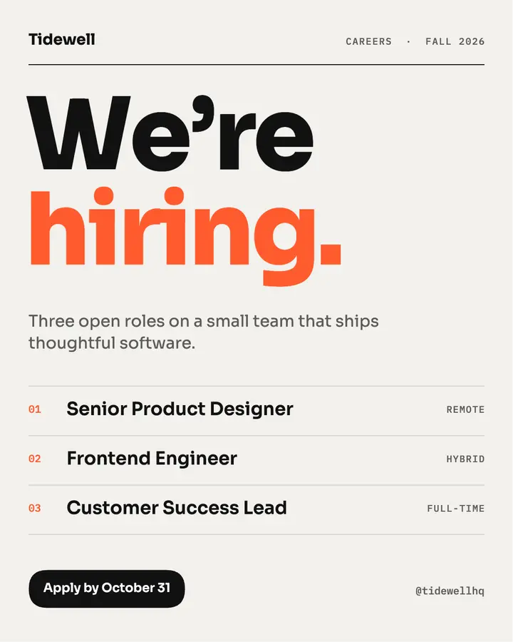 Now hiring template