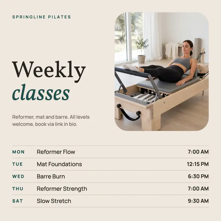 Weekly classes template