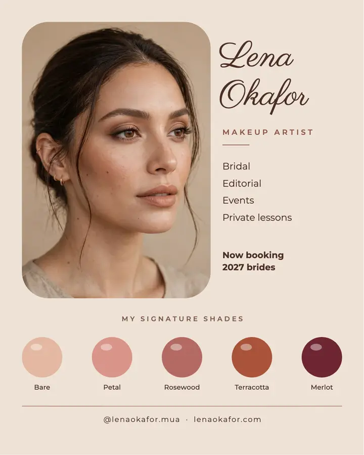 Signature shades makeup artist post template