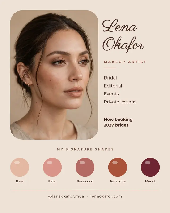 Signature shades makeup artist post template