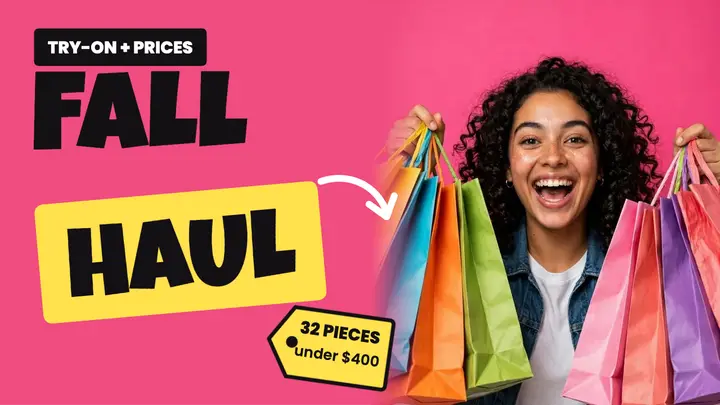 Pink pop fall haul thumbnail template