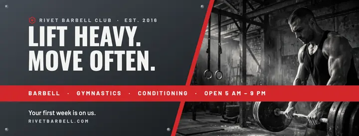 Steel and red functional fitness cover template