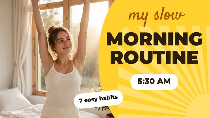 Sunny morning routine thumbnail template