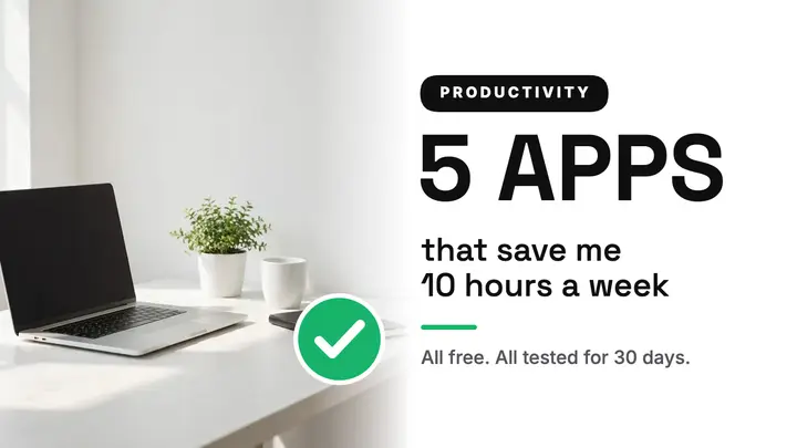 5 apps minimal desk thumbnail template