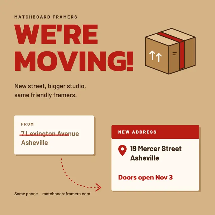 Kraft box moving announcement template