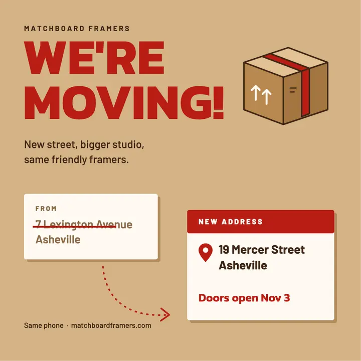 Kraft box moving announcement template