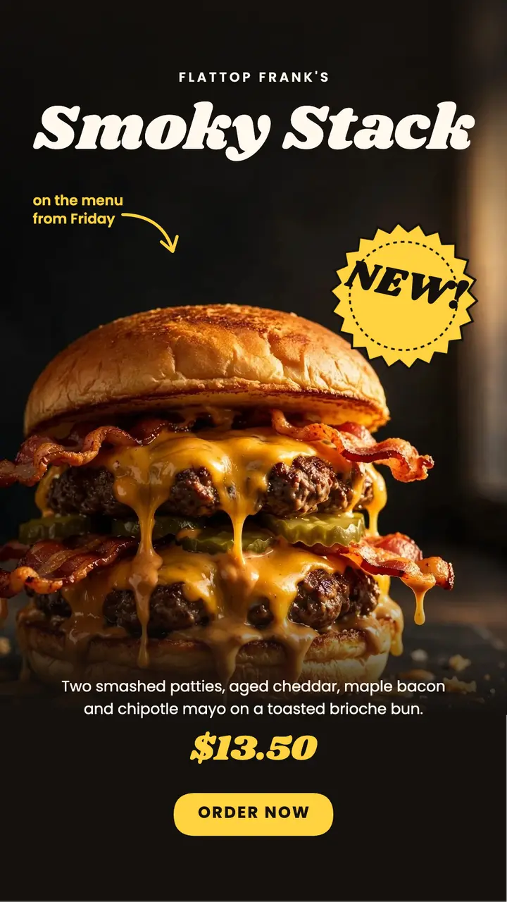 Smoky Stack new burger story template