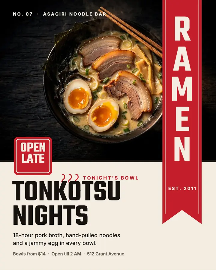 Red banner ramen shop template