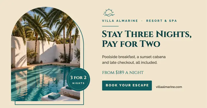 Sand and teal resort offer template