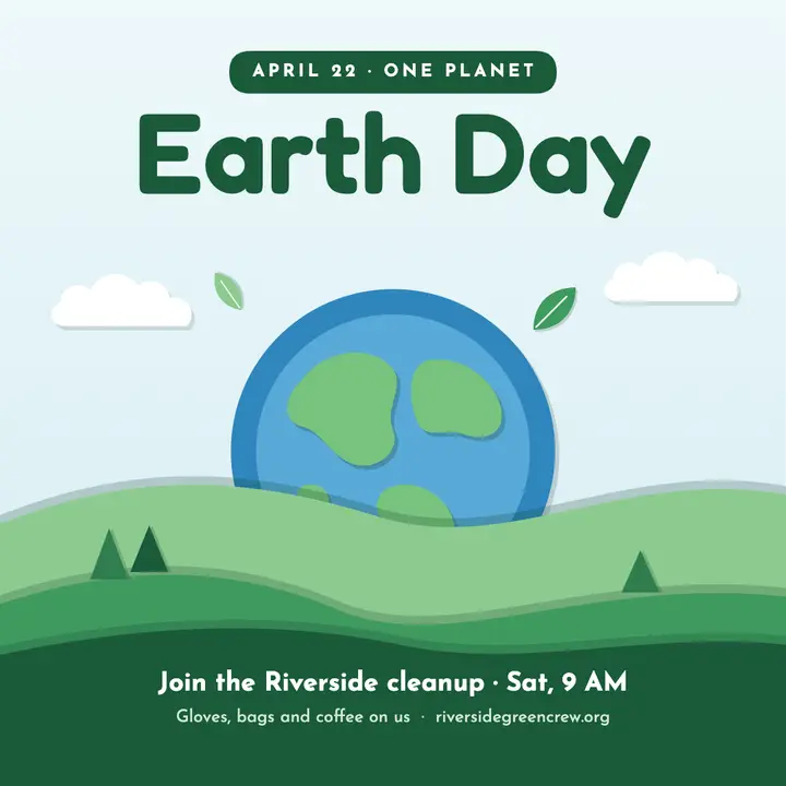 Rising planet Earth Day post template
