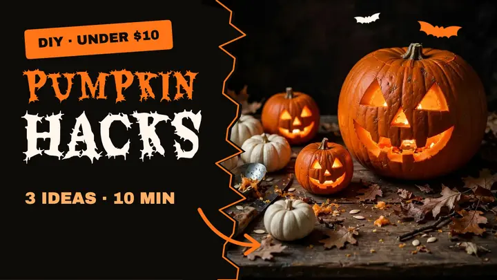 Pumpkin hacks DIY thumbnail template