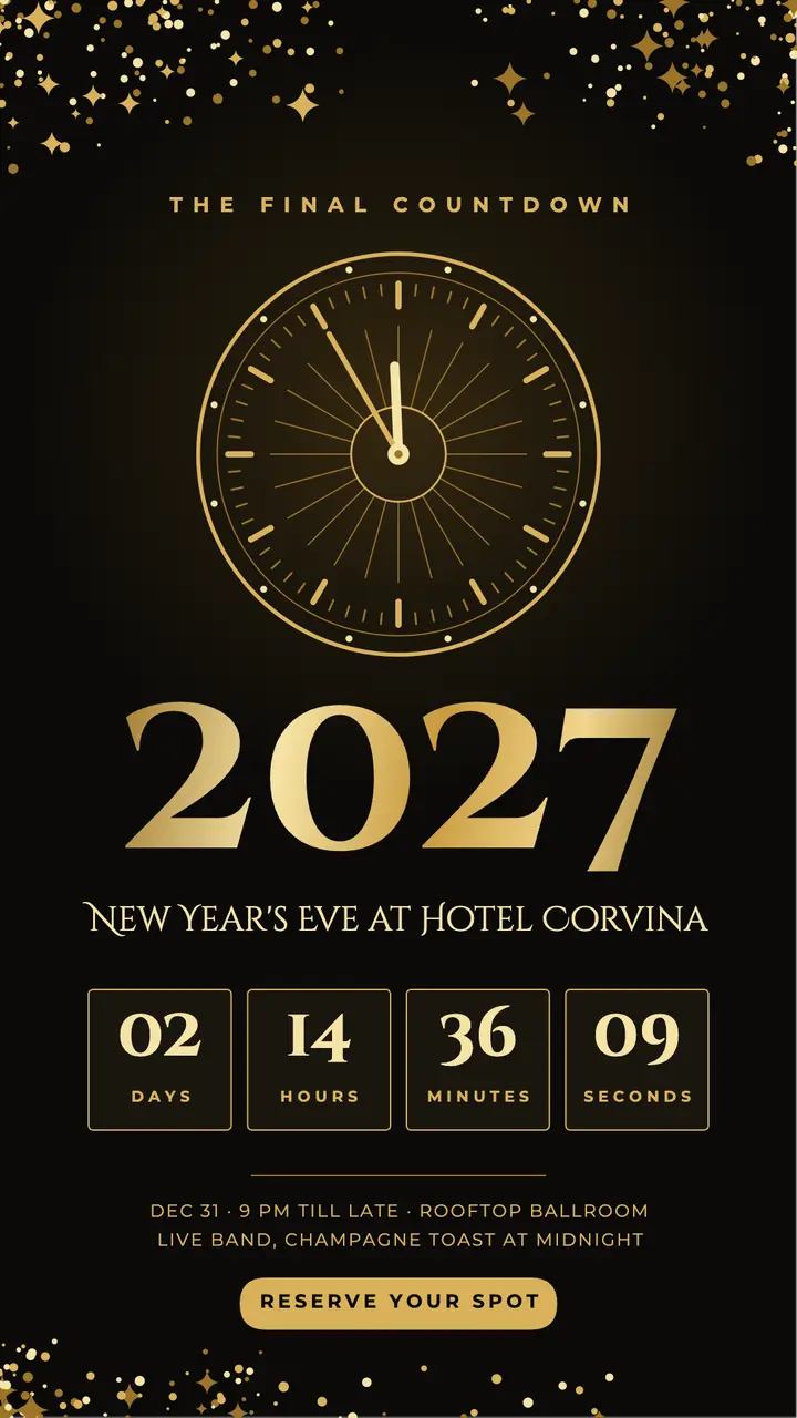 Midnight rooftop countdown template