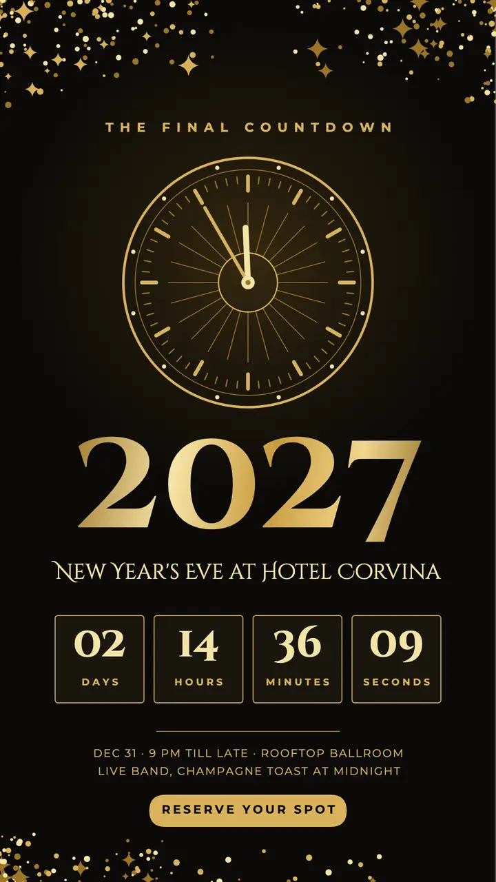 Midnight rooftop countdown template