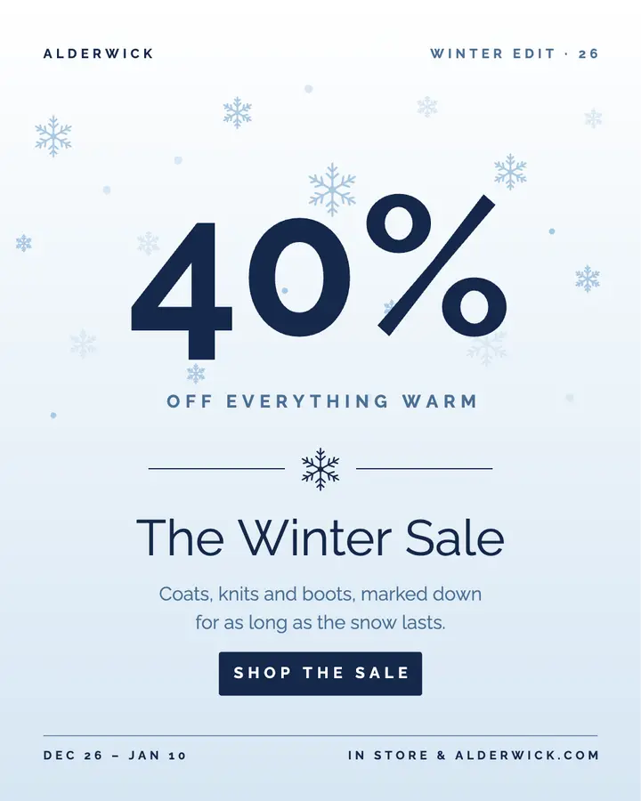 Minimal winter sale template