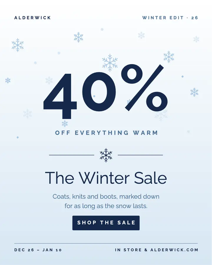 Minimal winter sale template