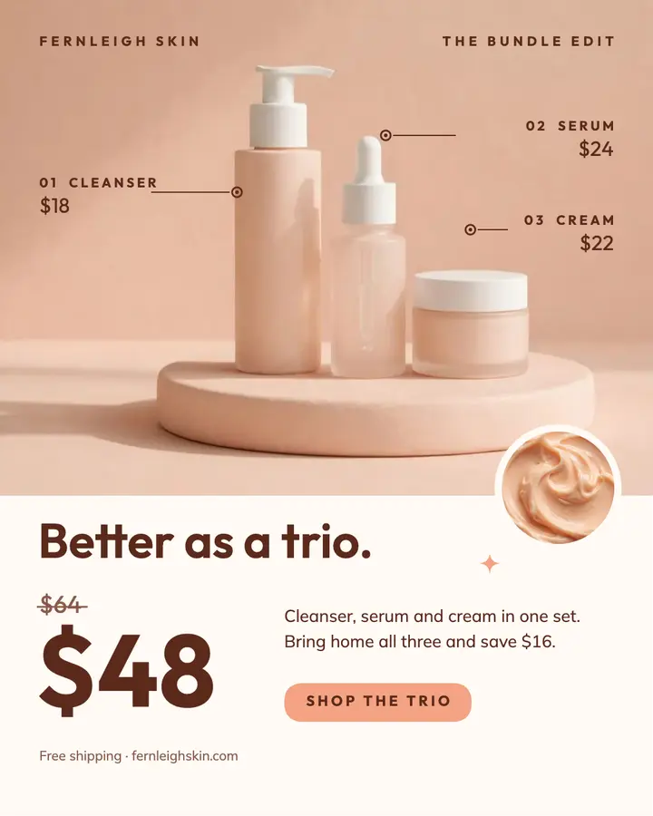 Peach trio bundle deal template
