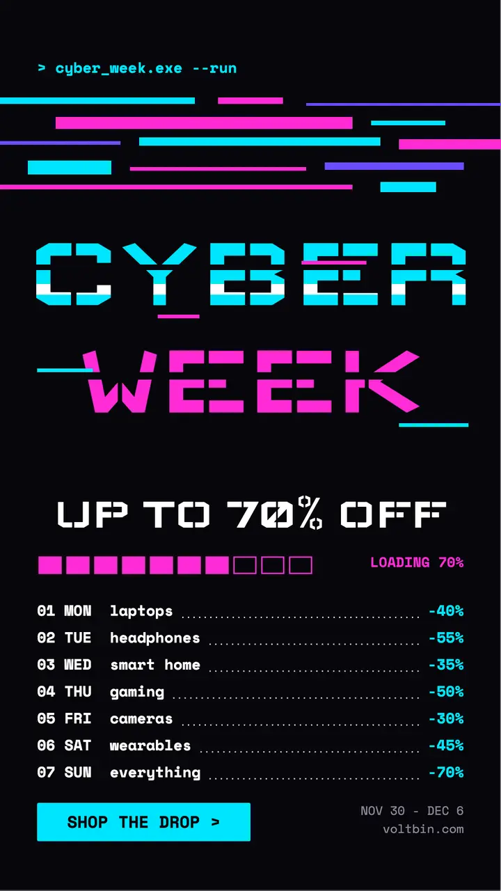 Signal glitch Cyber Week template