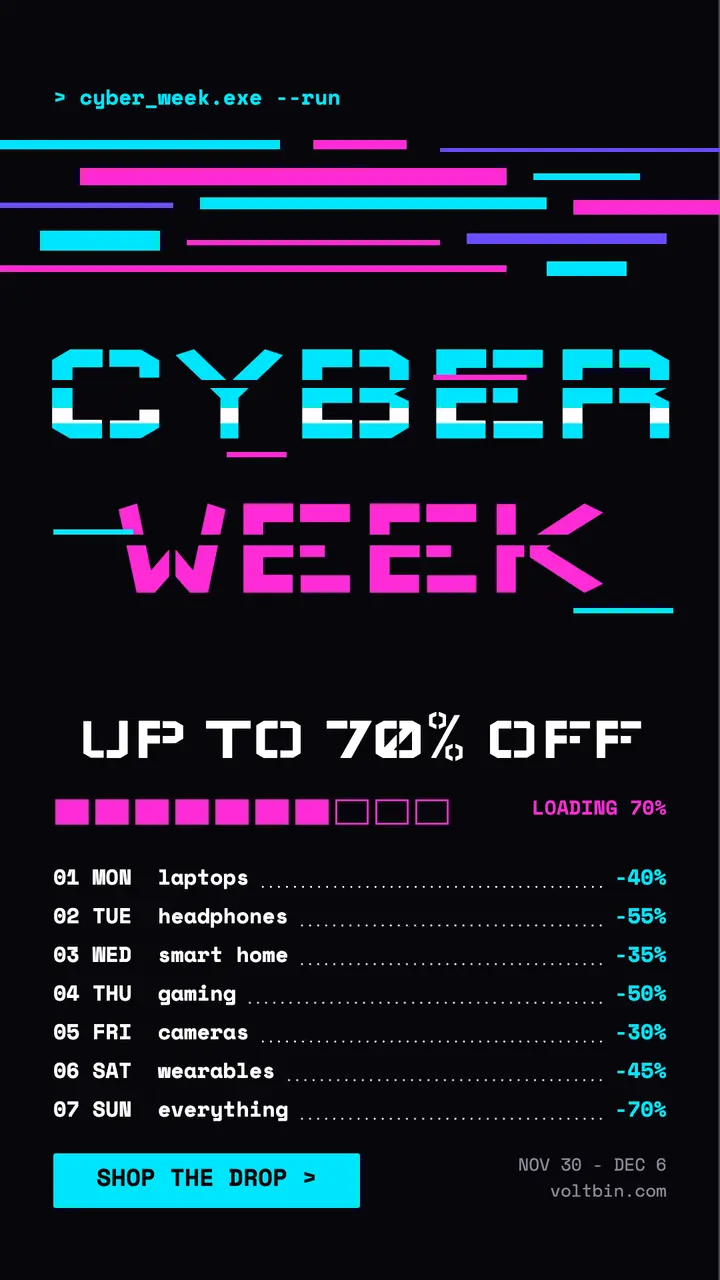 Signal glitch Cyber Week template
