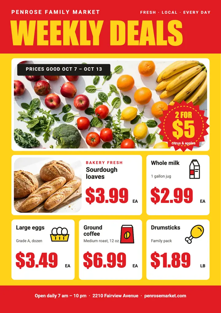 Grocery weekly circular template