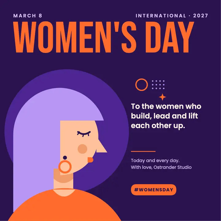 Geometric portrait Women's Day template