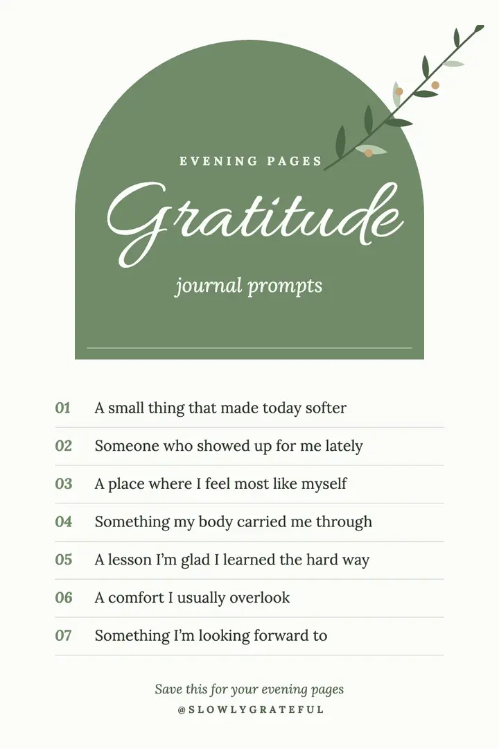 Sage gratitude journal prompts template