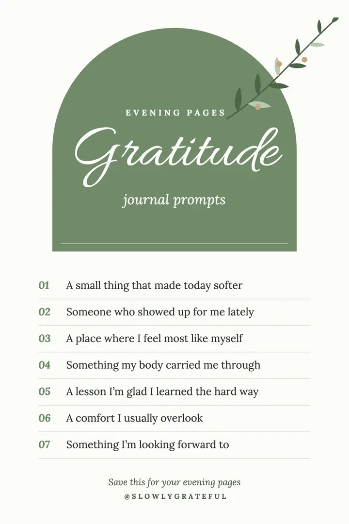 Sage gratitude journal prompts template
