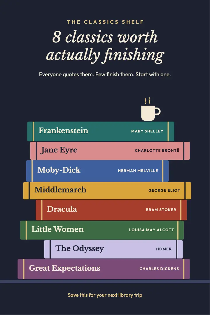 Book spine stack reading list pin template