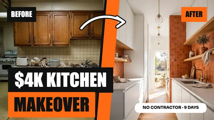 Orange slash kitchen flip thumbnail template