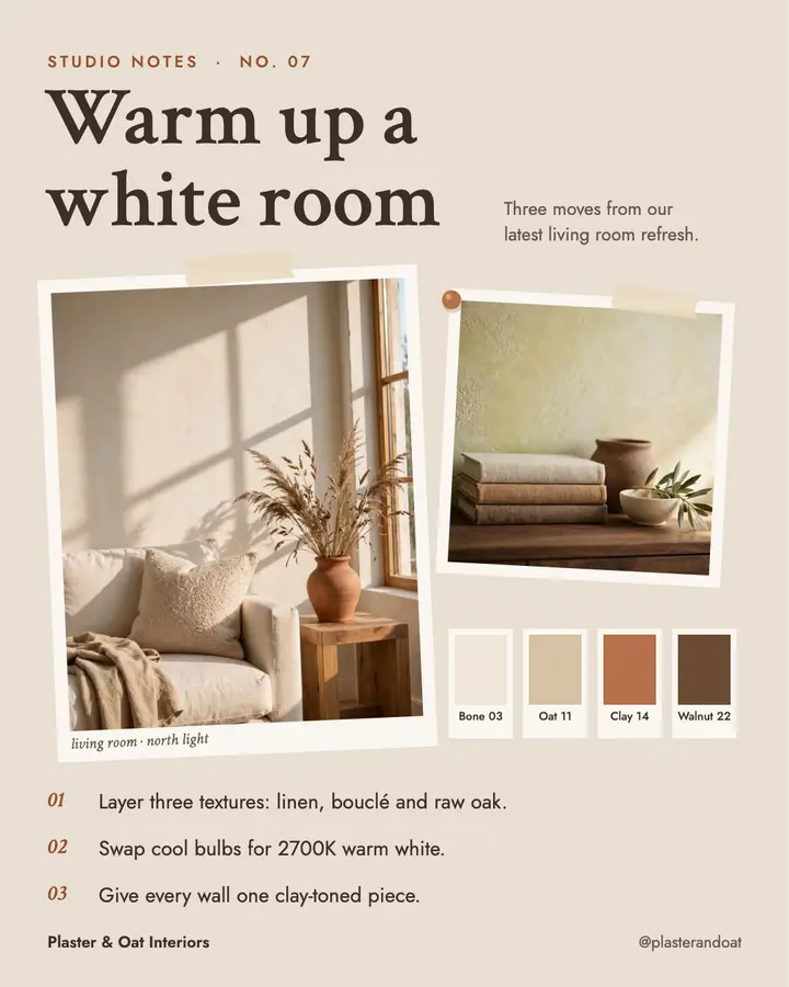 Warm room moodboard tips template