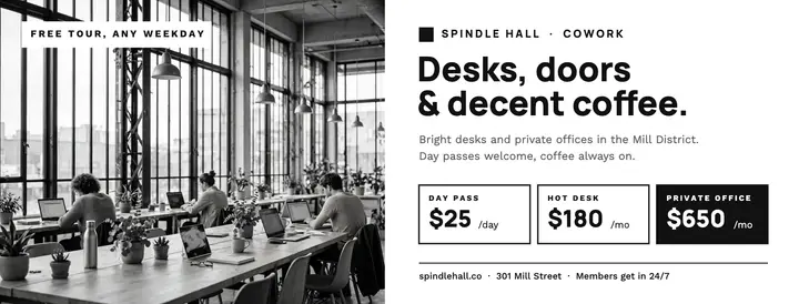 Black and white coworking Facebook cover template