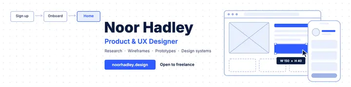 Wireframe UX designer LinkedIn banner template