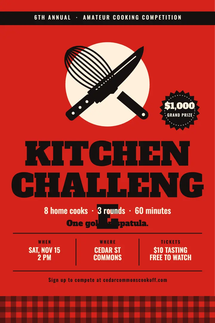 Cooking competition cook-off template
