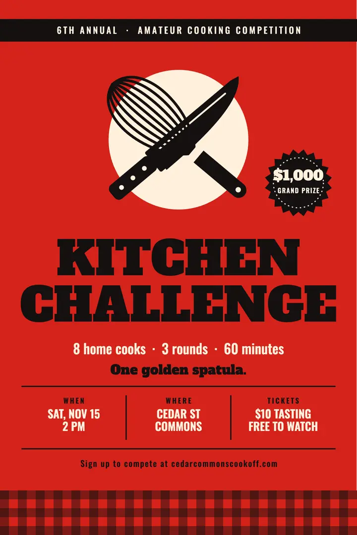 Cooking competition cook-off template