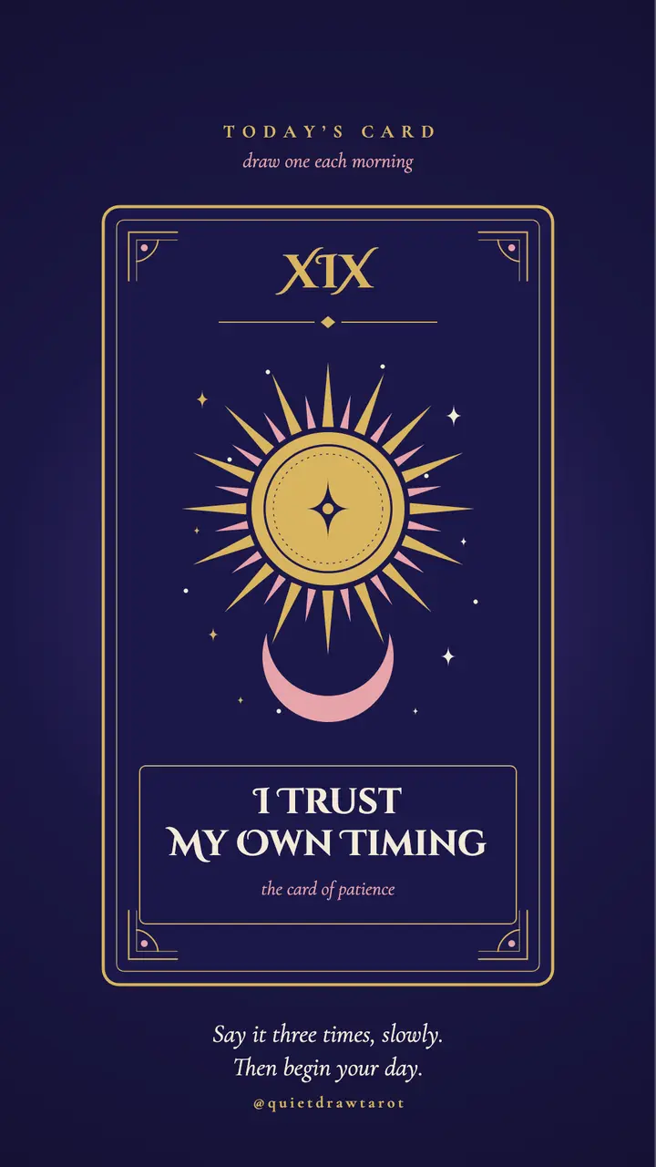 Tarot card daily affirmation template