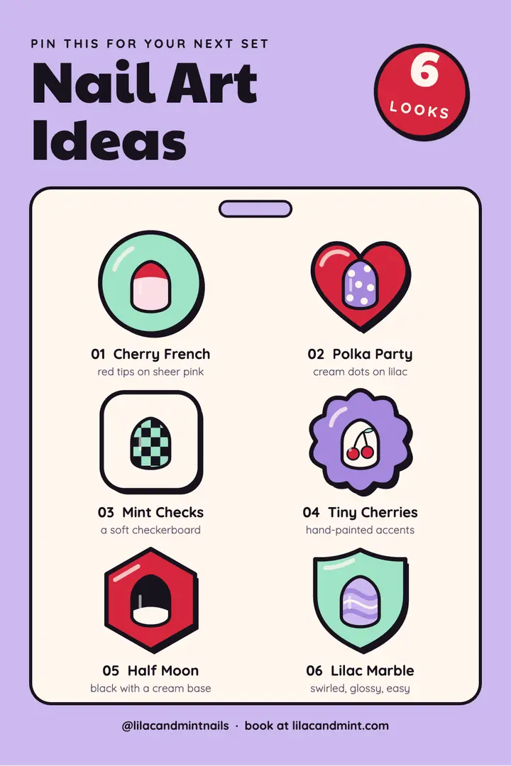 Enamel pin nail art ideas template