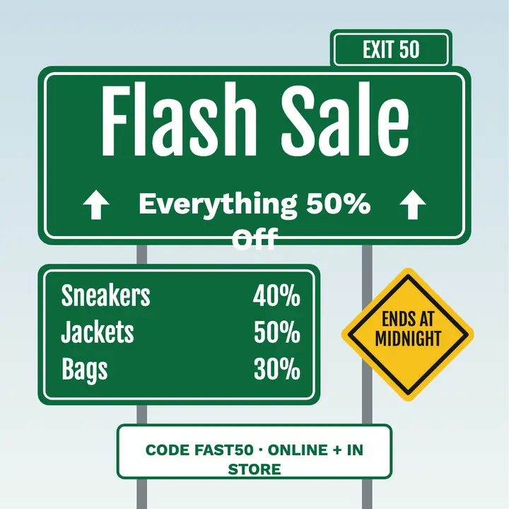 Highway sign flash sale post template