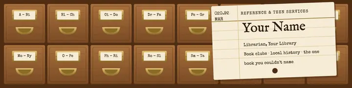 Card catalog librarian LinkedIn banner: librarian linkedin banner template