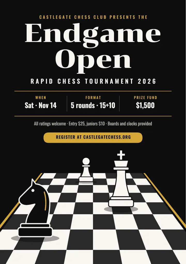 Perspective board chess tournament flyer template