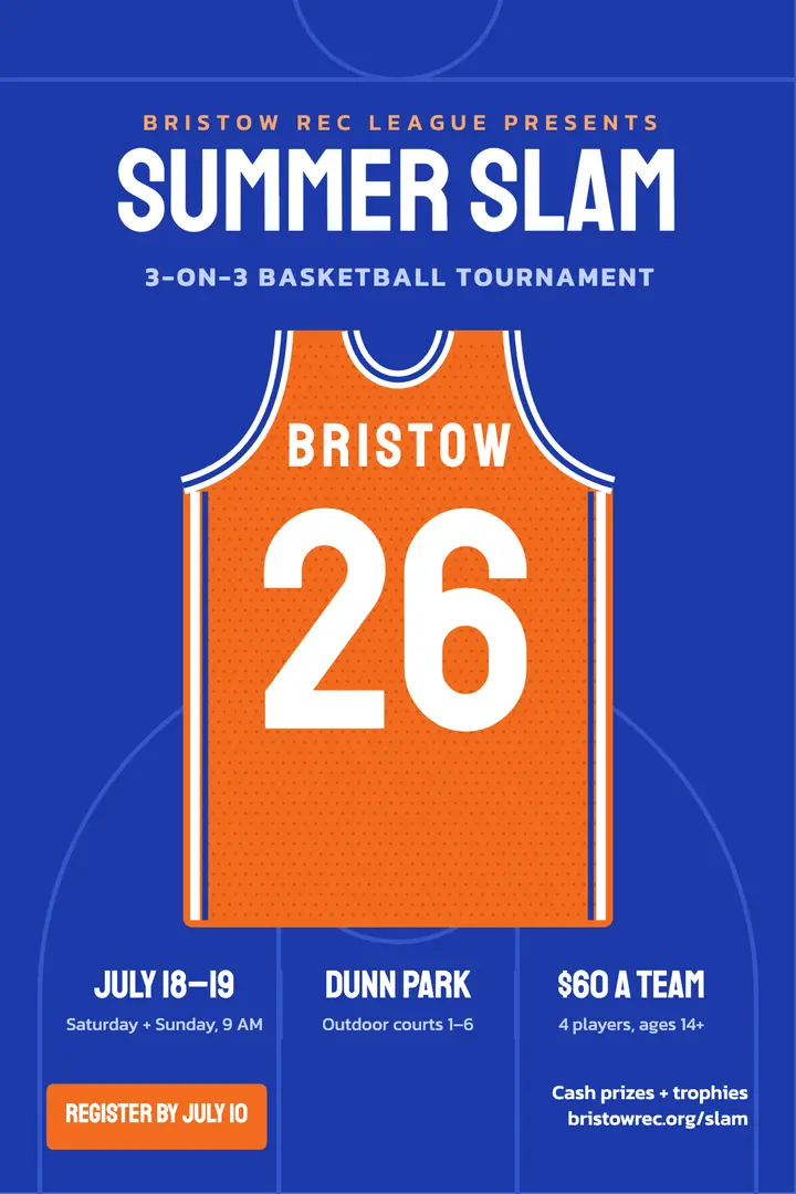 Jersey basketball tournament poster template