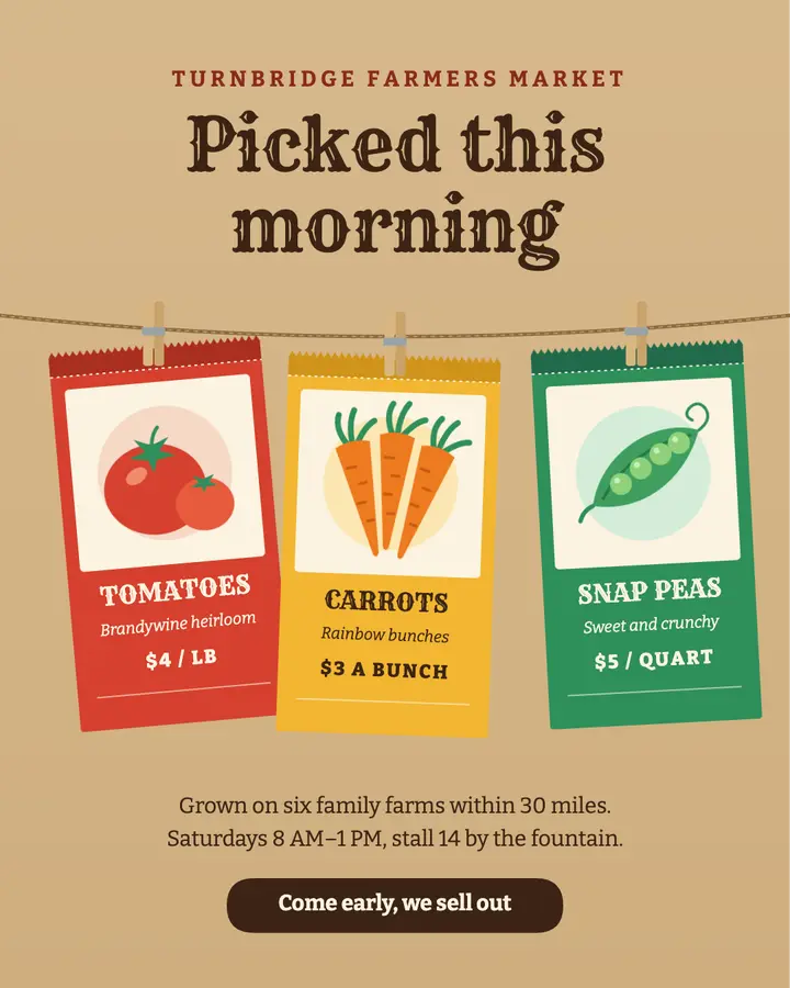 Seed packet farmers market post template