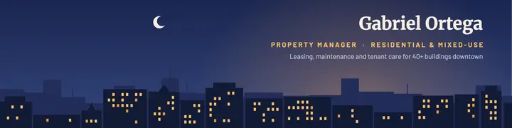 Dusk skyline property manager LinkedIn banner template