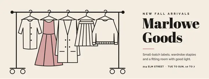 Clothing rack boutique Facebook cover template