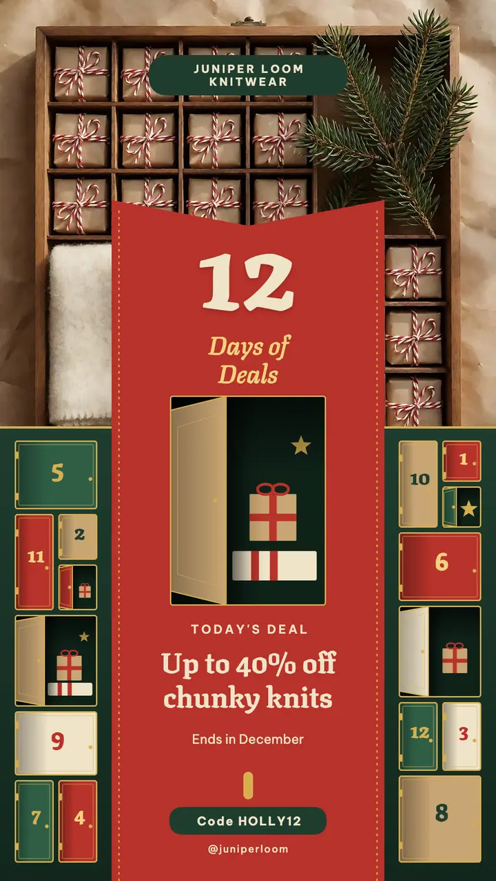 12 Days of Deals knitwear holiday sale story template