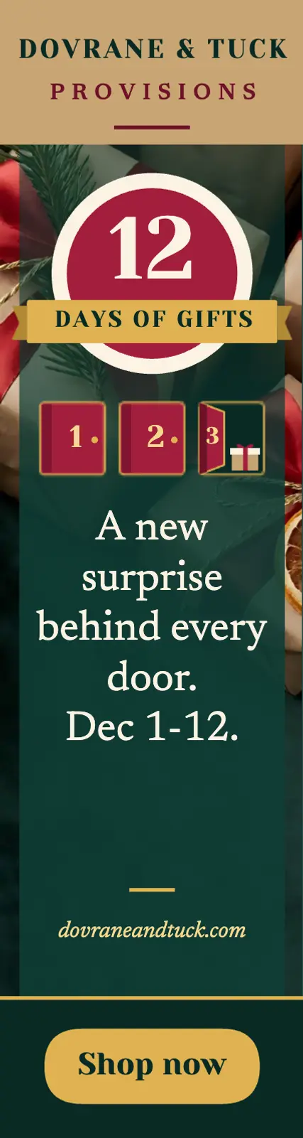12 days of gifts advent countdown skyscraper ad: holiday gift countdown ad template