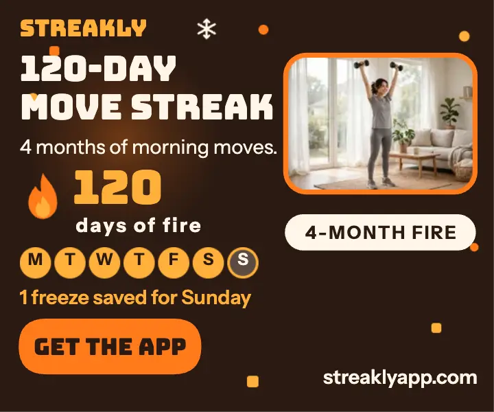 Streakly 120-day streak fitness ad template