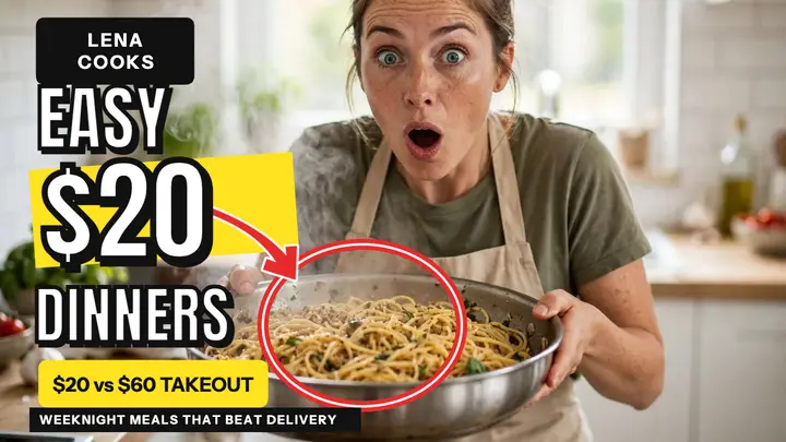 Lena Cooks $20 dinners thumbnail template