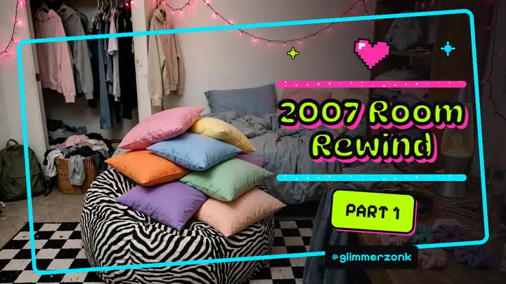 2007 room rebuilt YouTube thumbnail, scene kid template