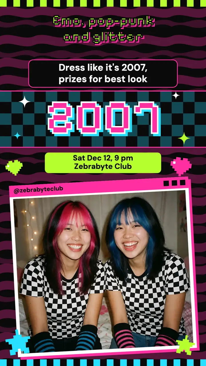2007 throwback dance night scene kid story template